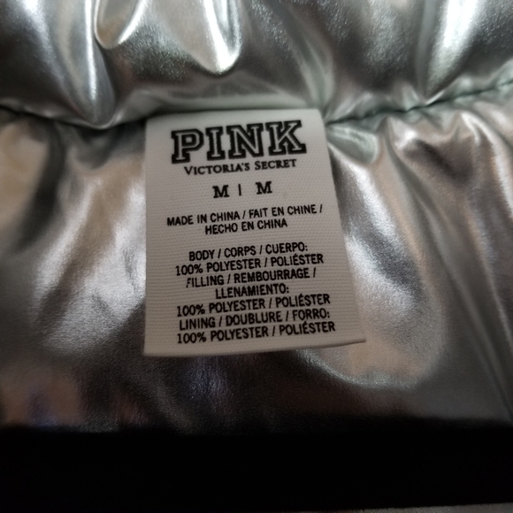 Victorias Secret Vest Pink Fashion Show Silver Puffer Vest - Picture 8 of 13